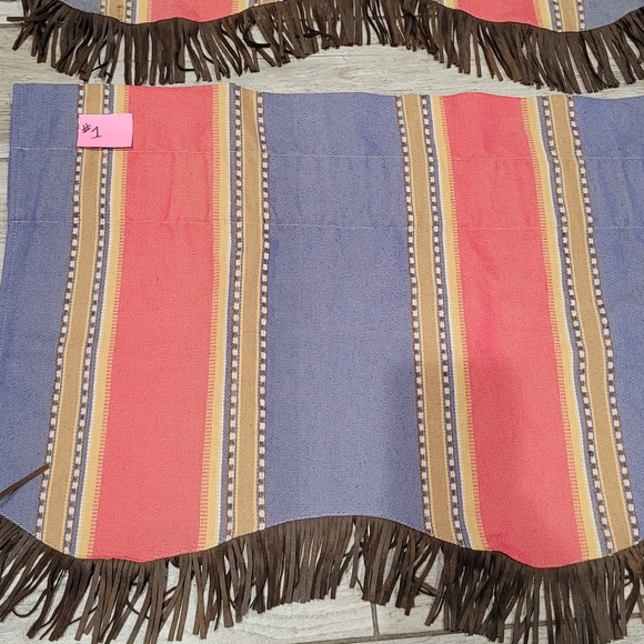 Hi End Accents fringed valance pair  Southwest Cowboy Aztec Ranch 84 x 18 - Picture 6 of 12